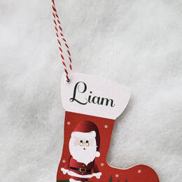 Suspensions de Noël personnalisées en forme de bottes ou chaussettes