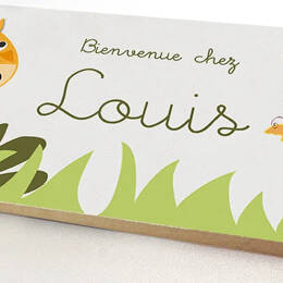 Plaque de porte girafe avec prénom