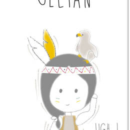 Plaque de porte verticale du petit amérindien ugh