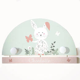 Porte manteau lapin bohème personnalisé – Une déco tendre et pratique