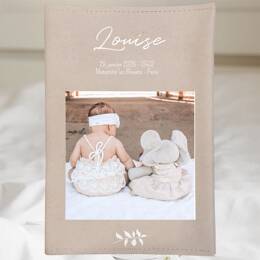 Protège carnet de santé bébé personnalisé avec photo – Style Épuré Papier Recyclé – Fabrication française