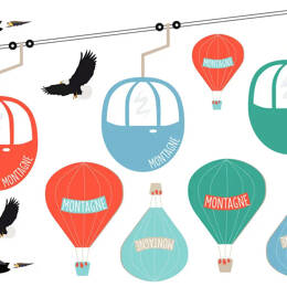 Sticker dans le ciel de la montagne