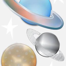 Sticker planètes géantes et étoiles