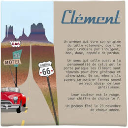 Toile autour du prénom thème Route 66