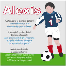 Cadre prénom joueur de football