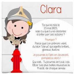 Cadre prénom personnalisé – La future pompiette héroïque