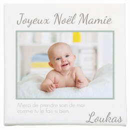 Toile photo encadrée avec message personnalisé