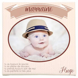 Toile photo pour parrain ou marraine personnalisée