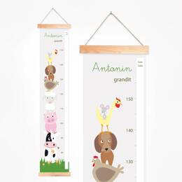 Toise croissance colorée et ludique des animaux de la ferme