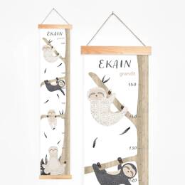 Toise tissu personnalisée et ses adorables paresseux