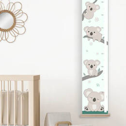 Toise prénom en tissu et ses bébés koalas