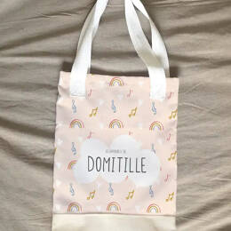 Tote bag fille personnalisable thème musique