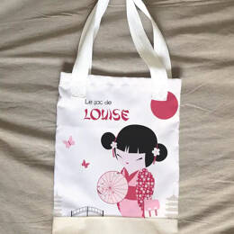Tote bag personnalisé de la poupée kokeshi