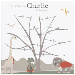 Arbre généalogique du monde des dinosaures super-héros