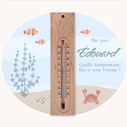 Cadre thermomètre personnalisé thème sous la mer