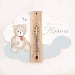 Cadre thermomètre mural du petit ours brun pour chambre de bébé