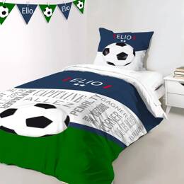 Housse de couette foot personnalisée prénom