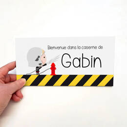 Plaque de porte bienvenue dans ma caserne de pompier