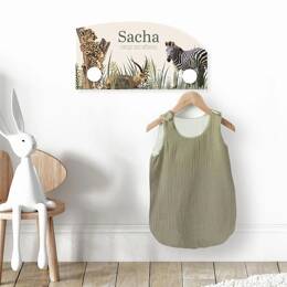 Porte-manteau animaux jungle personnalisé
