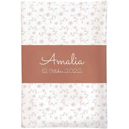 Protège carnet de santé ramage de fleurs terracotta