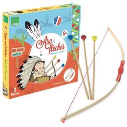 Arc démonté + 3 flèches en boîte cible - Vilac