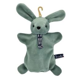 Doudou marionnette Dorlotin Lapin Vert Sauge - Maïlou Tradition