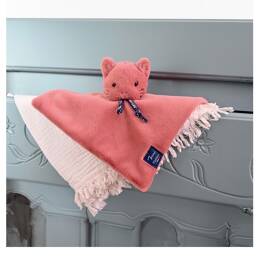 Doudou plat Dorlotin Chat Rosée - Maïlou Tradition