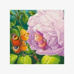 Affiche «Drôles de Petites Bêtes - Rose» - 40 x 40 cm