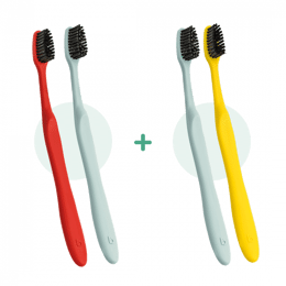 Pack 1 an – 4 brosses à dents écologiques La Recyclette (plastique re