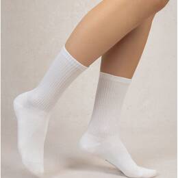 Chaussettes Sport À Côtes : Coloris - Blanc - Femme