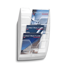 Présentoir mural 5 cases - Blanc / Cristal