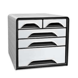 Bloc de classement Smoove 5 tiroirs panachés Noir et Blanc