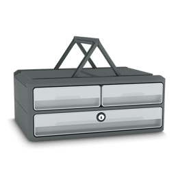 Module 3 tiroirs avec serrure - Gris foncé / Gris clair