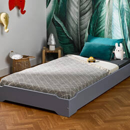 Lit empilable Lokka 90x190 Gris Flanelle