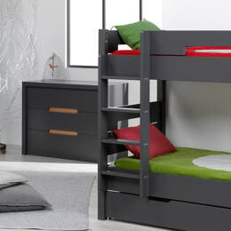 Chambre enfant lit superposé Milo Anthracite