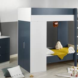 Chambre enfant lit superposé évolutif Opus Blanc & Bleu nuit