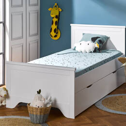 Lit gigogne Occitane Blanc 90x190 + 2 Matelas