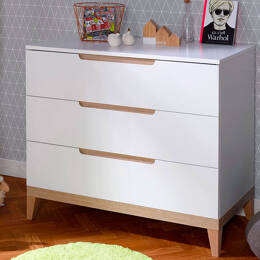 Commode bébé et enfant Evidence Blanc & Hêtre