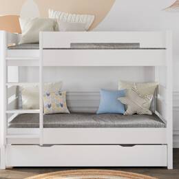 Lit superposé 3 places Blanc MILO