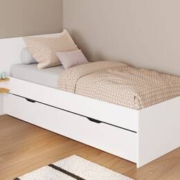 Lit gigogne 90x190 Blanc MILOR