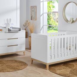 Petite chambre bébé Evidence Blanc & Hêtre