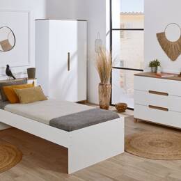 Chambre enfant complète Milor Blanc & Bois