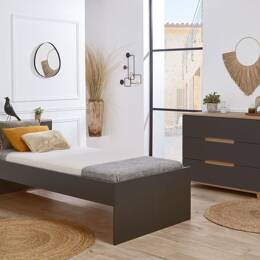 Petite chambre enfant Milor Anthracite & Bois