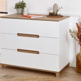 Commode blanc & bois MILOR