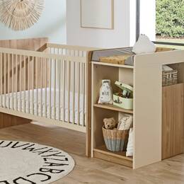 Lit bébé évolutif combiné 70x140 Bois & Sable Bohème