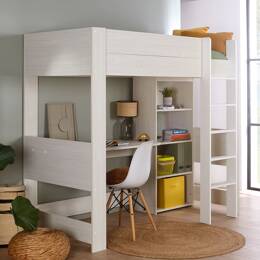 Lit mezzanine avec bureau et rangements Palerme