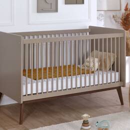 Lit bébé évolutif Gaïa Argile & Noyer