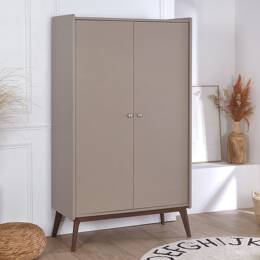 Armoire 2 portes Gaïa Argile & Noyer