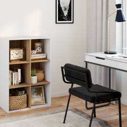 Etagère de rangement 6 cases Milor Blanc & Bois