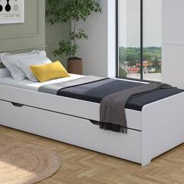 Lit gigogne Féroé Blanc 90x200 + 2 matelas
